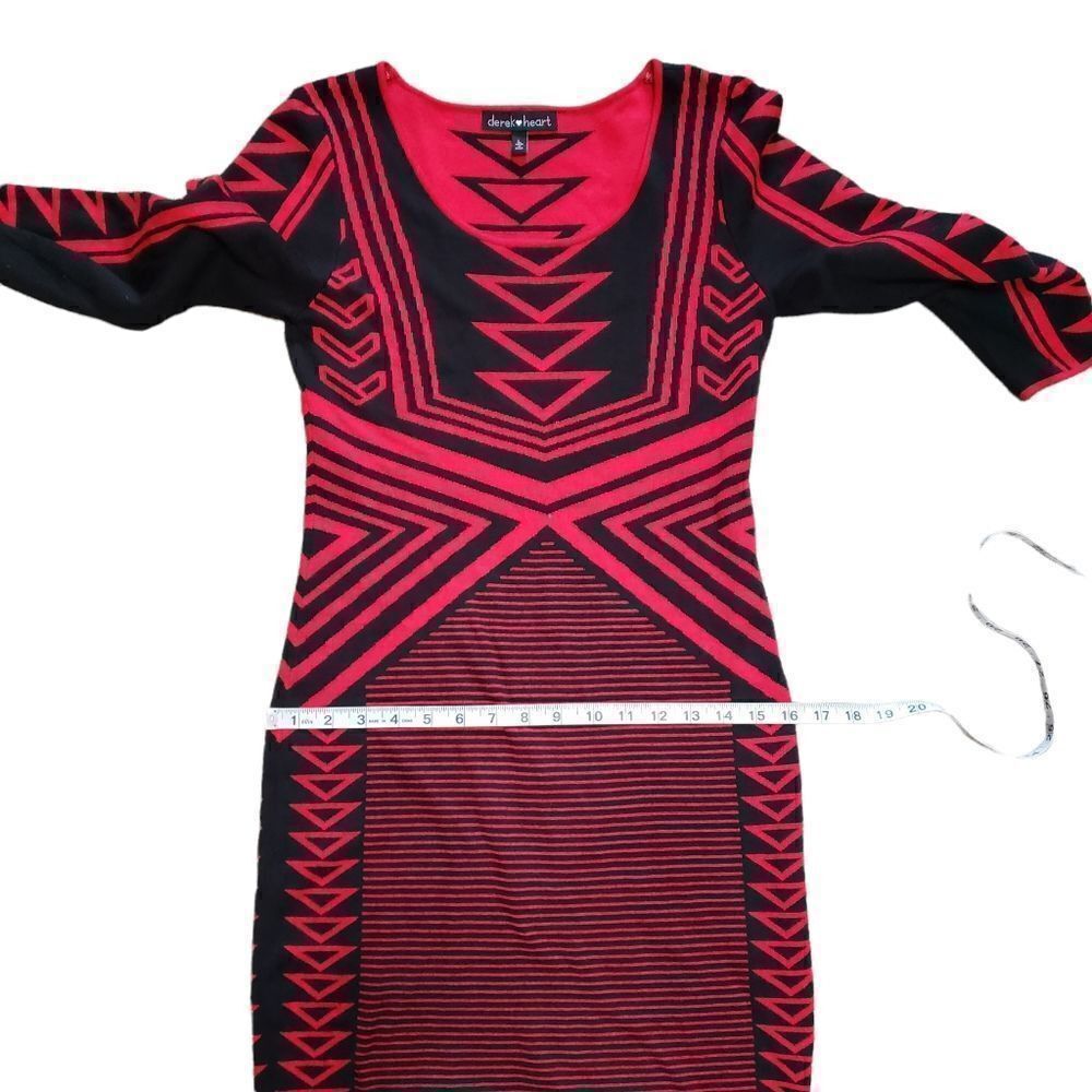 Derek Heart Red & Black Sweater Dress LARGE - Picture 12 of 16